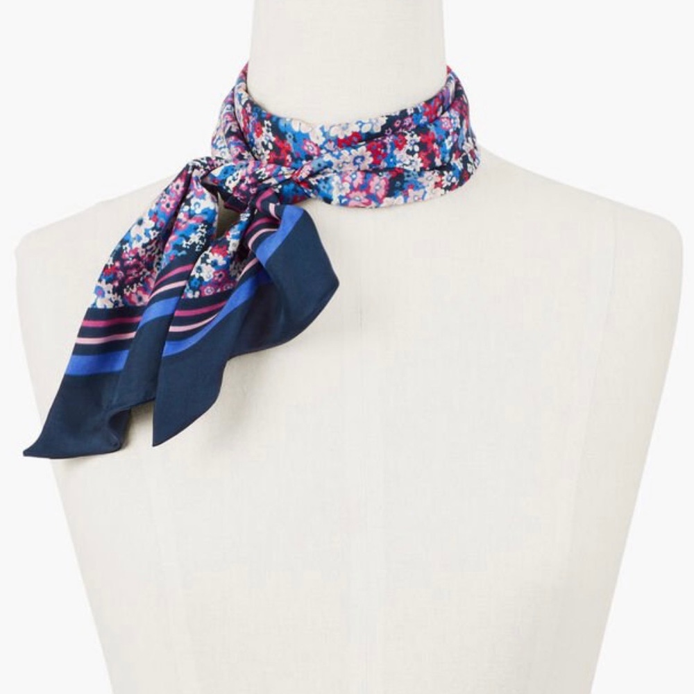 Silk Floral multi color scarf - Picture 2 of 2